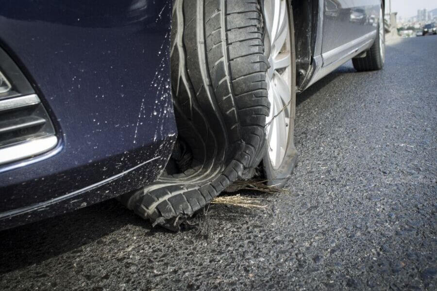 Roadside Tire Blowout